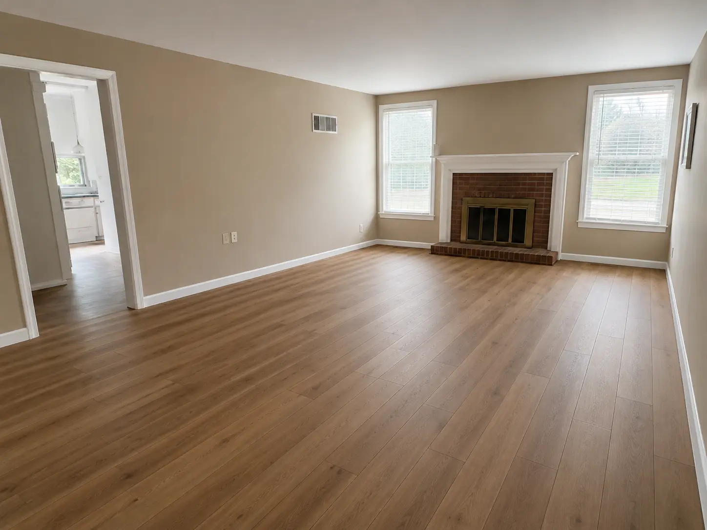 After Luxury Vinyl Living Room Installation