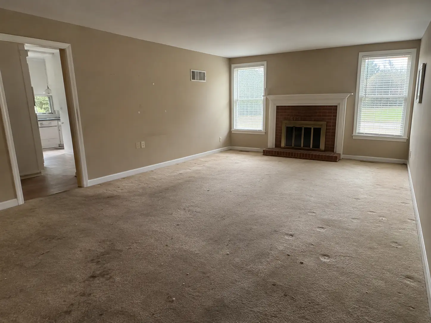 Before Luxury Vinyl Living Room Installation